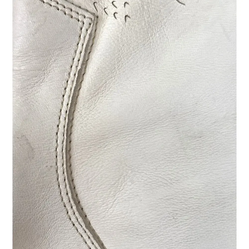 FRU.IT Cream Leather Cut Out Western Calf Boots Womens 40 Vintage Italy Designer